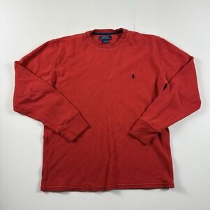 Polo Ralph Lauren Waffle Knit Thermal Crew-Neck Long Sleeve Sweatshirt Mens‎ L